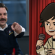 Jason Sudeikis in Ted Lasso season two; A still from Tig Notaro: Drawn